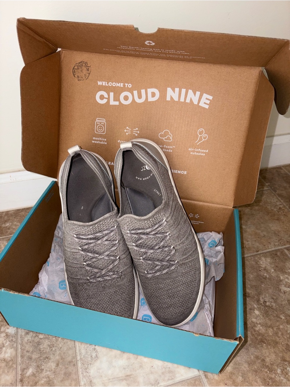 Women’s BZees Grey Knit Slip-On Athletic Sneaker